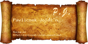 Pavlicsek Jolán névjegykártya